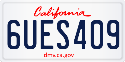 CA license plate 6UES409