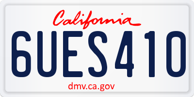 CA license plate 6UES410