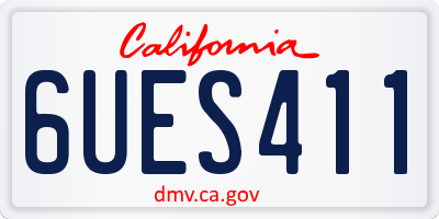 CA license plate 6UES411