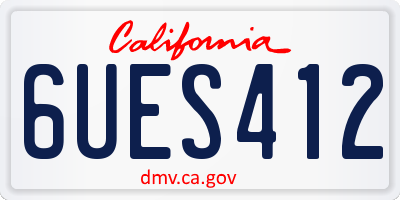 CA license plate 6UES412