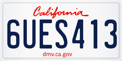CA license plate 6UES413