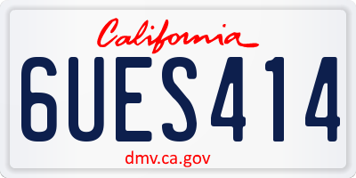 CA license plate 6UES414
