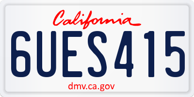CA license plate 6UES415