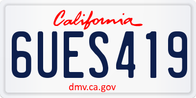 CA license plate 6UES419