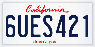 CA license plate 6UES421