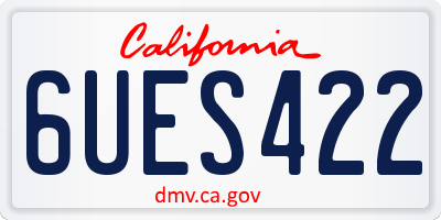 CA license plate 6UES422