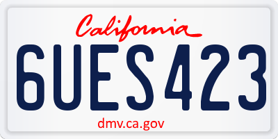 CA license plate 6UES423