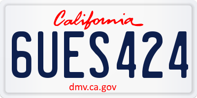 CA license plate 6UES424