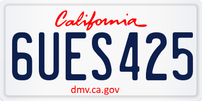 CA license plate 6UES425