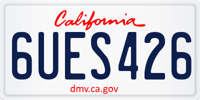 CA license plate 6UES426