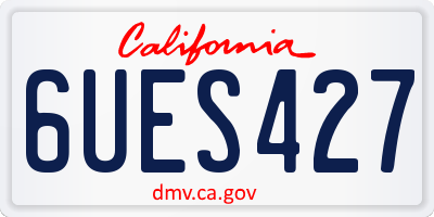 CA license plate 6UES427