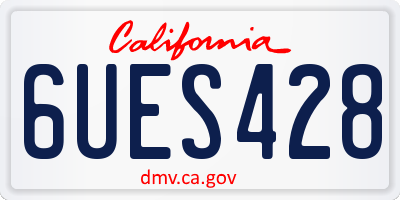 CA license plate 6UES428