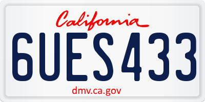 CA license plate 6UES433