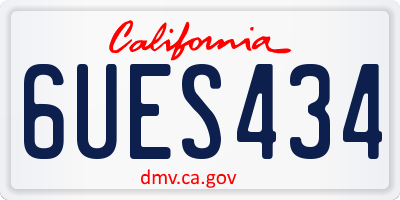 CA license plate 6UES434