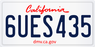 CA license plate 6UES435