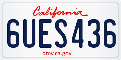 CA license plate 6UES436