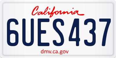 CA license plate 6UES437
