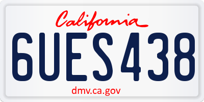 CA license plate 6UES438