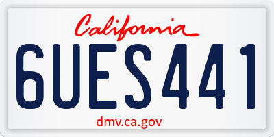CA license plate 6UES441
