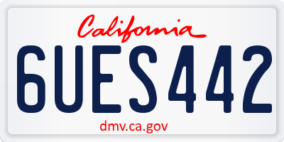CA license plate 6UES442