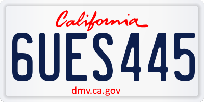 CA license plate 6UES445