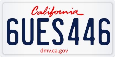 CA license plate 6UES446