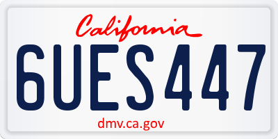CA license plate 6UES447