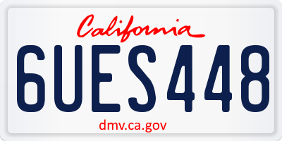 CA license plate 6UES448