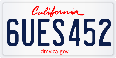CA license plate 6UES452