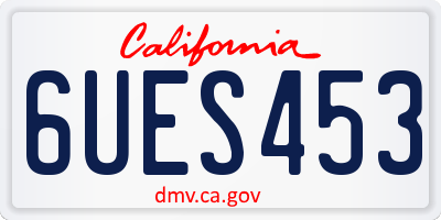 CA license plate 6UES453