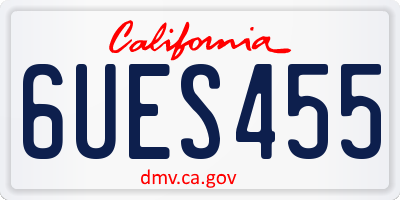 CA license plate 6UES455