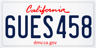 CA license plate 6UES458