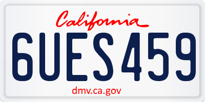 CA license plate 6UES459
