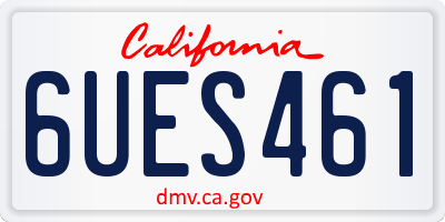 CA license plate 6UES461