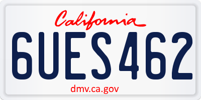CA license plate 6UES462