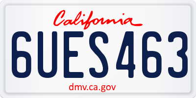 CA license plate 6UES463