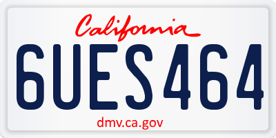 CA license plate 6UES464