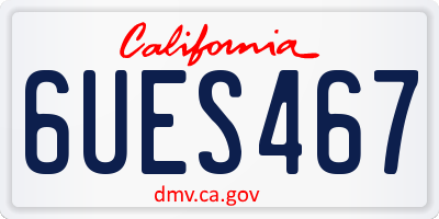 CA license plate 6UES467