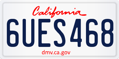 CA license plate 6UES468