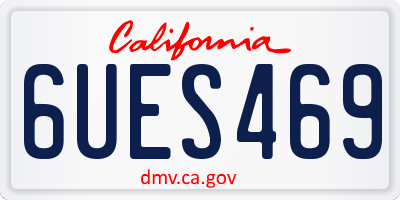 CA license plate 6UES469