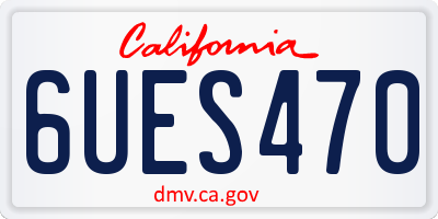 CA license plate 6UES470