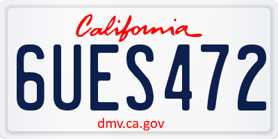 CA license plate 6UES472