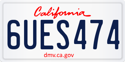 CA license plate 6UES474