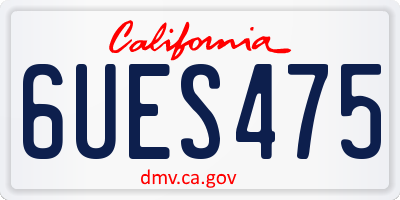 CA license plate 6UES475