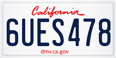 CA license plate 6UES478