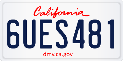 CA license plate 6UES481