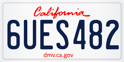 CA license plate 6UES482
