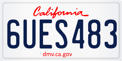 CA license plate 6UES483