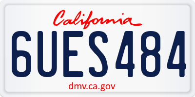 CA license plate 6UES484