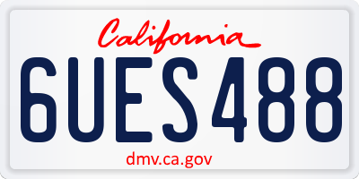 CA license plate 6UES488